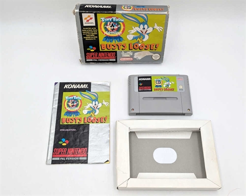 Tiny Toon Adventures: Buster Busts Loose - Komplet i Æske - SNES - (NOE) (C Grade) (Genbrug)